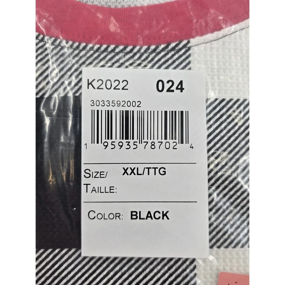 NEW The Children's Place Adult Pajamas‎ - White/Black Plaid - Size XXL